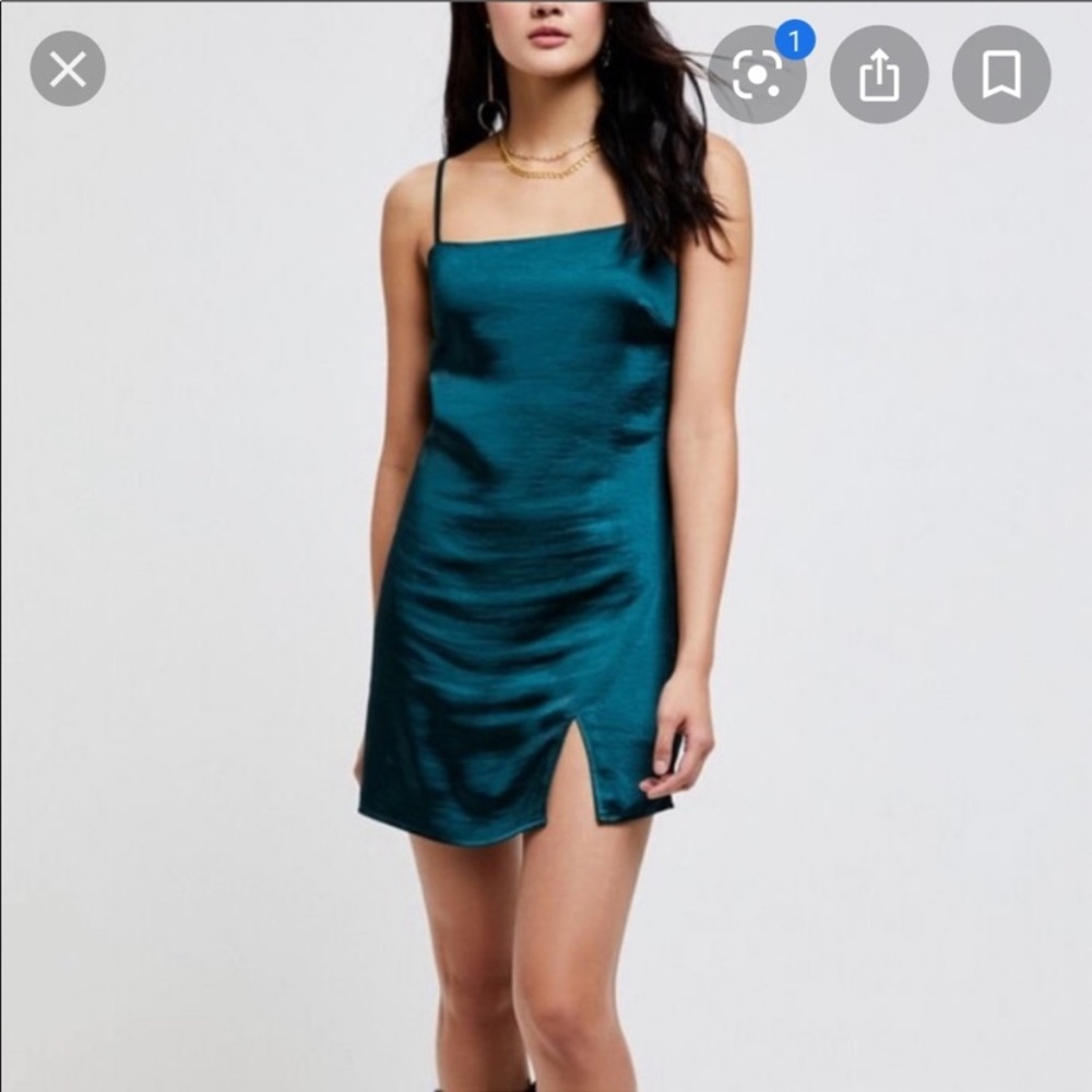 NWT Kendall & Kylie Forest Green Satin Slip Dress